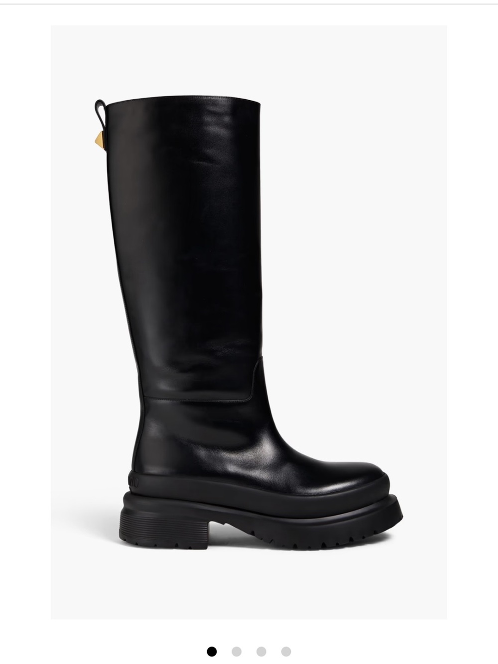 NWT Valentino Garavani Black Over-the-Knee Lug Platform Boots